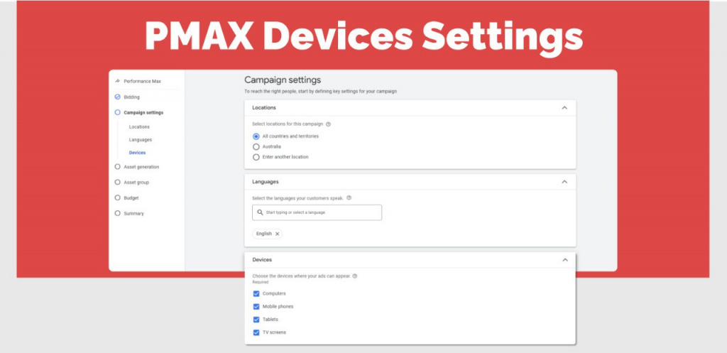 pmax-devices settings