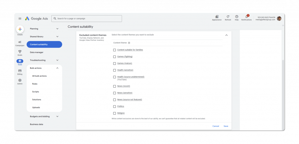 Excluded Content Themes Excluded Content Themes