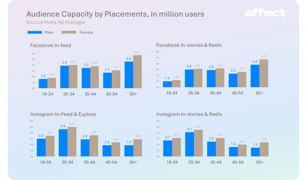 meta uk audience by placements
